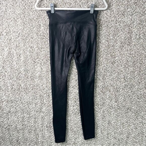 Spanx Leggings Women’s Small Faux Leather Black and White Striped - Picture 8 of 9